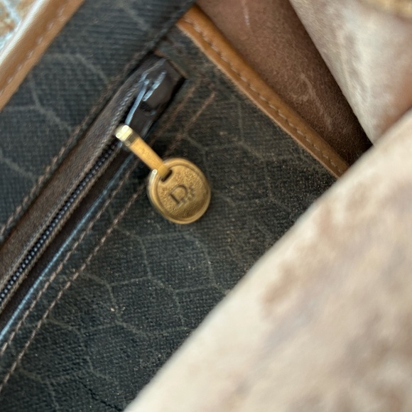 Vintage Christian Dior honeycomb canvas chain shoulder bag - Picture 2 of 9